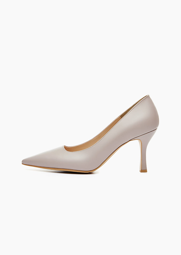 Grace Leather Heel (Grey)