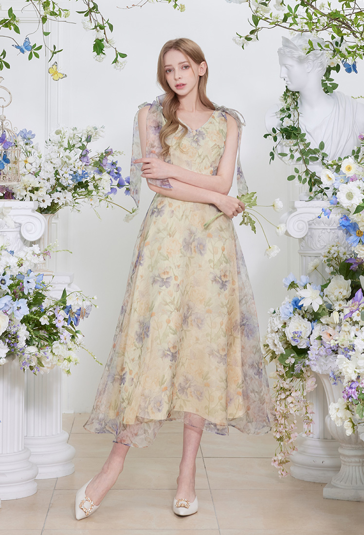 May Ribbon Flower One-piece (Yellow)